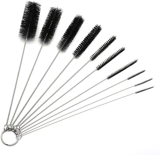 Long Straw Brush, Nylon Pipe Tube Cleaner 8.2-ihch 10 Different Diameters Set of 10 by DESIN