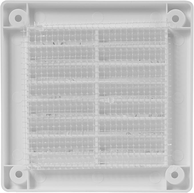 4" x 4" (Outer Size) Square Air Vent Cover – White Plastic Vent Deflector - Screen Mesh, Surface Mount Wall Ceiling – Cold Air Return Soffit Air Vent Cover - Register Indoor Outdoor - Image 9