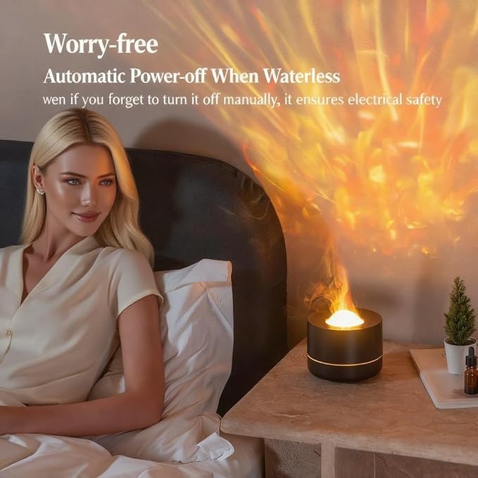 3-in-1 Galaxy Projector Humidifier & Essential Oil Diffuser, 7-Color Rotating Star Night Light with Healing Water Wave Lighting, Aromatherapy for Relaxation & Sleep, for Bedroom Home Decor - Image 3