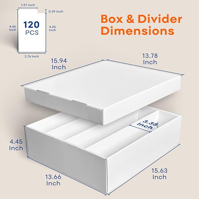 4-Pack Trading Card Storage Box, 3200 Count Cardboard 4 Row Card Box for MTG TCG Baseball Sports Cards Collection, Top loader Storage Boxes, includes Card Dividers & Stoppers - Image 2
