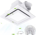 Bathroom Exhaust Fan with Light, 10" Panel Bathroom Ceiling Ventilation Fan (8x8 Mount), 112 CFM 1.0 Sones, Quiet Square Bath Fan Light Combo for Bathrooms, Shower, Office, Restroom Etc by LANMEL