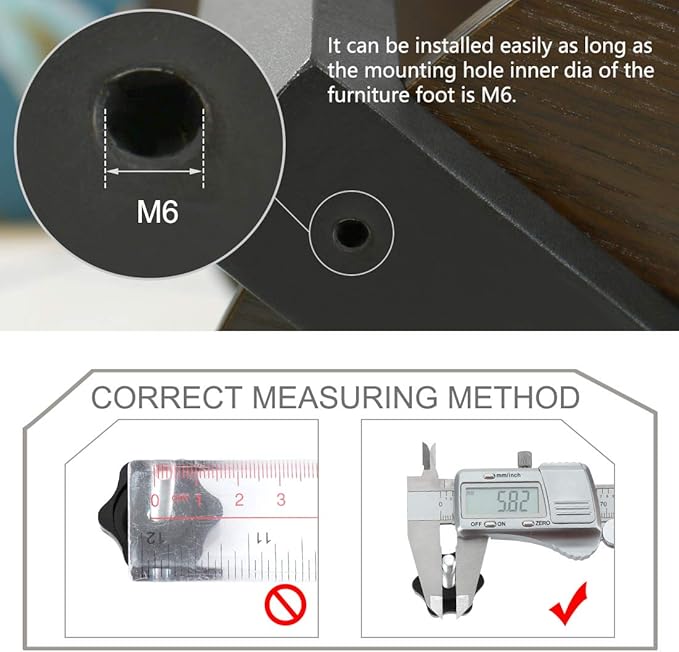 uxcell M6 x 35 x 32mm Hand Screw Leveling Feet Adjustable Leveler Floor Protector for Home Chair Table Cabinet Leg 10 Pack - Image 3