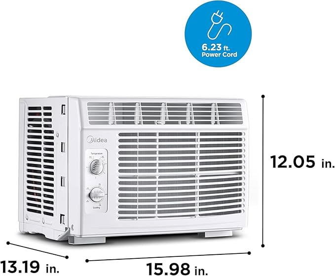 Midea 5,000 BTU EasyCool Small Window Air Conditioner - Cool up to 150 Sq. Ft. with Easy-to-Use Mechanical Controls and Reusable Filter, Perfect for Small Bedroom, Living Room, Home Office - Image 2