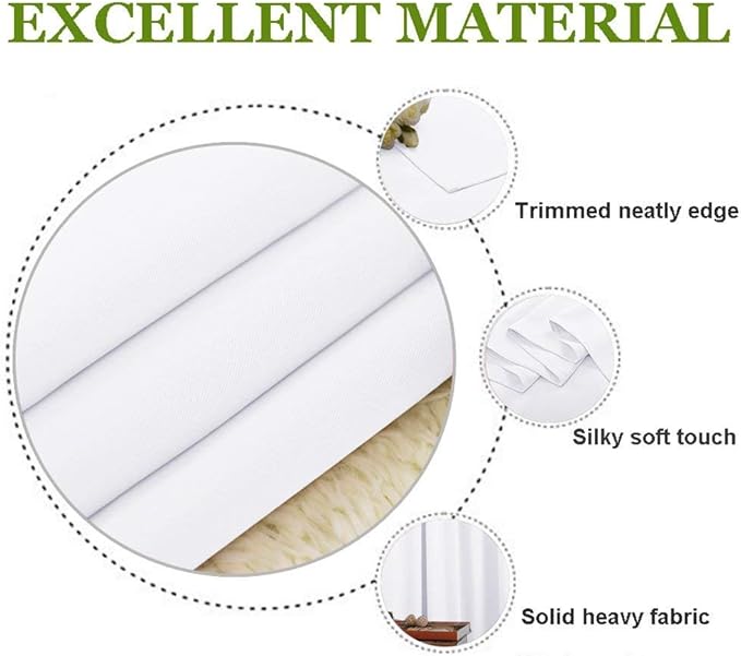 NICETOWN Sliding Door Curtain Window Treatment, Energy Smart Thermal Insulated Extra Wide Solid Blackout Curtain Drape for Patio Door (Pure White, W70 x L84) - Image 5