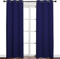 NICETOWN Window Treatment Energy Saving Thermal Insulated Solid Grommet Blackout Curtains/Drapes for Living Room (Royal Blue, 1 Pair, 42 by 84-Inch) by NICETOWN