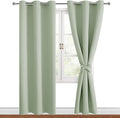 Hiasan Blackout Curtains for Bedroom, 42 x 84 Inches Long - Thermal Insulated & Light Blocking Window Curtains for Living Room/Kids Room, 2 Drape Panels Sewn with Tiebacks, Seafoam Green by Hiasan