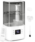BOXING 6L Warm & Cool Mist Humidifiers for Bedroom, Air Humidfier for Large Room with Remote Control, Auto Mode Perfect for Baby & Plants, Top Fill, Sleep Mode, Timer, Essential Oil Tray, 60H by BOXING