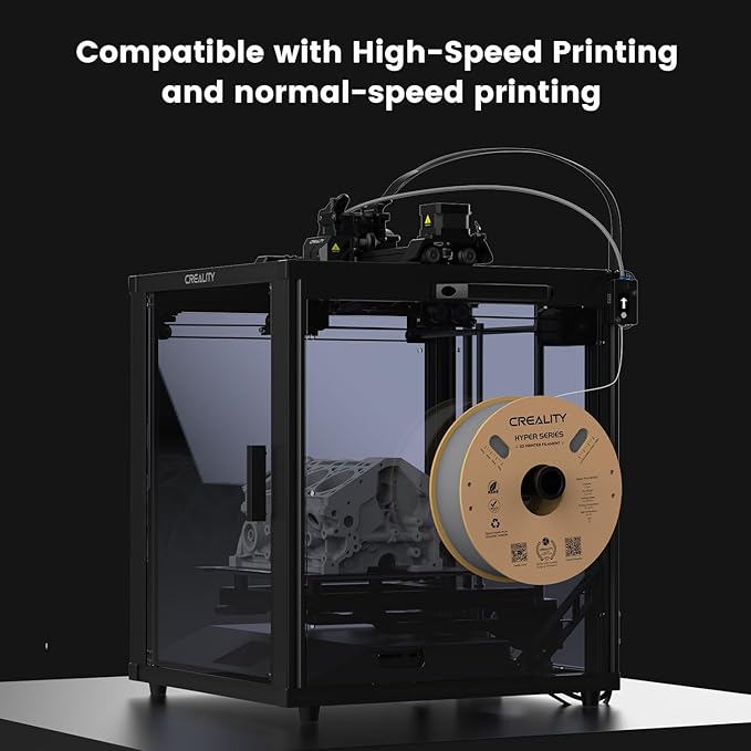 Creality Hyper 3D Printer PLA Gray Filament High Speed Printing 1.75mm 2.2lbs Spool ±0.03mm Dimensional Accuracy Flow Durable Resistant Smooth for Ender 3 v3 Plus KE K1 Max K1C 3D Printers - Image 3