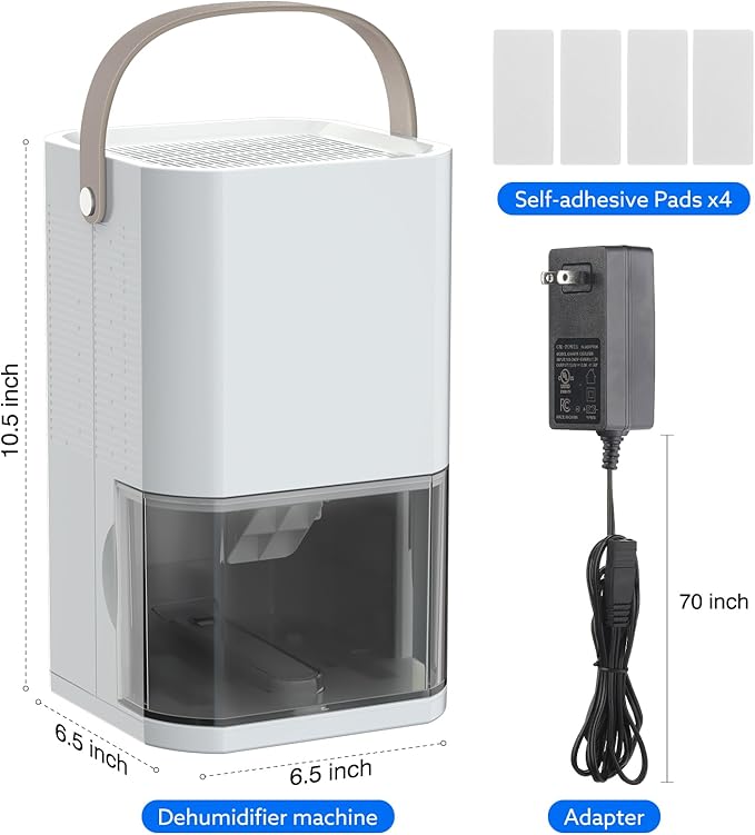 Litever Dehumidifier Highly Efficient for Home. Compact Quiet Portable with Auto Shut OFF. 57OZ Water Tank. Delay-Off Timer and Ambient Light. Good for Small Bedroom Bathroom Basement RV Camper Closet - Image 7