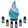 Oil Diffuser & Essential Oils Set - Aromatherapy Diffuser with 6 Essential Oils Set, Ultrasonic Cool Mist Oil Diffusers for Essential Oils, 4 Timer & 7 LED Light, with Auto Shut-Off Protection Gifts by EQUSUPRO