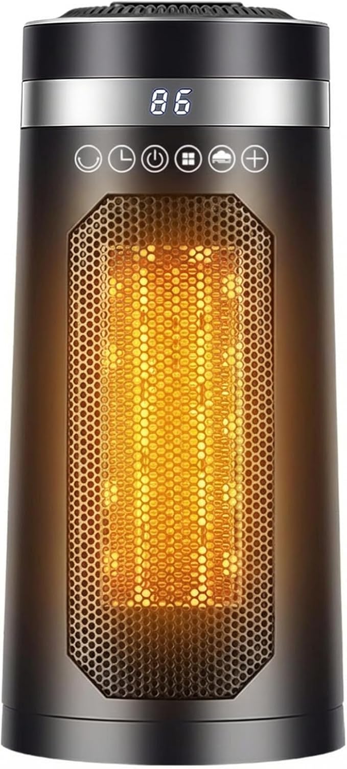 Space heaters for Indoor use, Space heater with humidifier,750w/1500W,Oscillating heater,with Tip-Over,PTC Material Rapid Heating,Humidifier with Ambient Light,12-hour timer, for 50-200 sq ft by RuileMei