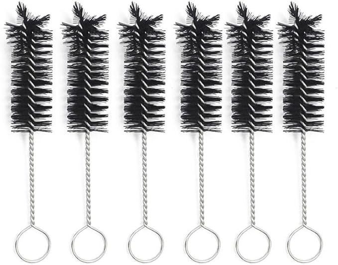 6 Piece 65mm Mini Short Soft Nylon Brush Cleaner for Glass Tube Cleaning Tools Lab Brushes by Louishy