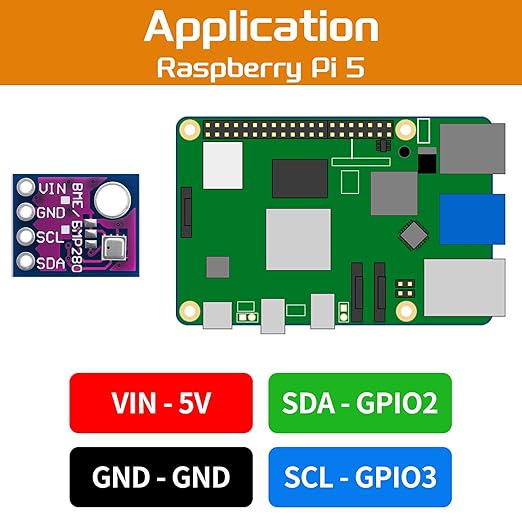 4pcs BME280 5V Sensor Module GY-BME280-5 Atmospheric Pressure Sensor Temperature Humidity Sensor I2C Interface Compatible with Arduino - Image 5