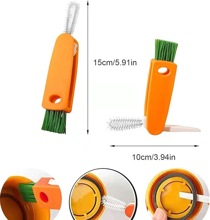 3 in 1 Multifunctional Mini Cup Glass Cover Cleaning Brush, Bottle Cleaning Brush Set, Multipurpose Bottle Clean Cup Cover Lid Groove Cleaner, Home Kitchen Washing Tool - Image 6