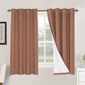 H.VERSAILTEX Linen Blackout Curtains 63 Inches Long 100% Blackout Thermal Insulated Textured Linen Look Curtain Draperies Anti-Rust Grommet, Energy Saving with White Liner, 2 Panels, Washed Spice by HVERSAILTEX