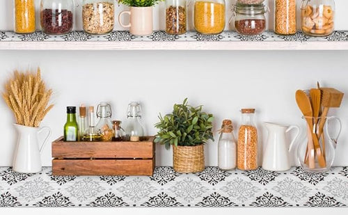 12" W x 120" L Floral Drawer and Shelf Liner for Cabinets, Non-Adhesive Strong Grip Non-Slip Flower Shelf Cabinet Kitchen Shelf Liners for Kitchen Cabinets - Image 2