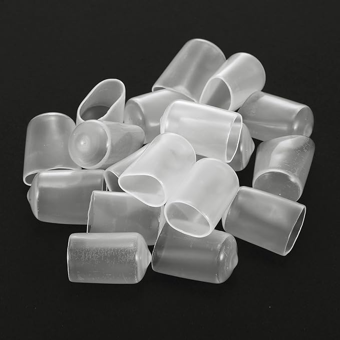 uxcell 20pcs Rubber End Caps Protective Caps 17mm ID Vinyl PVC Round Tube Bolt Cap Cover Screw Thread Protectors, Clear - Image 4