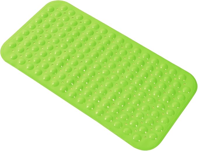 Anti-Slip Bathtub Shower mat, 27.5×14.5（Approximately 70×37cm） inch Soft Oversized Machine Washable Non-Slip Bathtub mat with Drainage Holes, Bathroom Floor Suction Cup.（1-Opaque Pea Green） by ERASILKEN-X