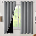 BGment Thermal Insulated 100% Blackout Curtains 63 Inch Length 2 Panels, Total Light Blocking Curtains for Bedroom, Grommet Window Drapes with Thick Black Liner, 52 Inch Wide Each Panel, Dove Grey by BGment