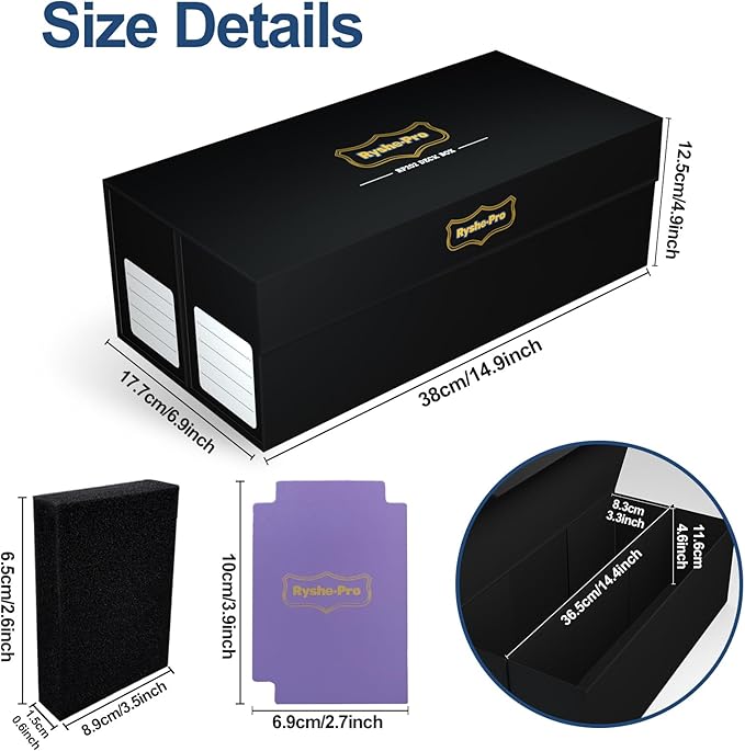 Trading Card Storage Box with Magnetic Closure for 2400+ Sleeveless, Sports Card Case with 7 Dividers & 2 Foam Stoppers, Bulk Card Deck Box for MTG, PTCG, TCG, Game Cards - Image 2