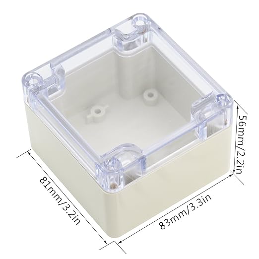 LeMotech ABS Plastic Junction Box Dustproof Waterproof IP65 Electrical Enclosure Box Universal Project Enclosure Grey with PC Transparent Clear Cover 3.3 x 3.2 x 2.2 inch (83 x 81 x 56 mm) - Image 2