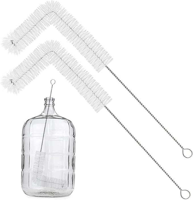 2 Pack 28inch Carboy Brush Carboy Cleaning Brush Carboy Bottle Brush Carboy Brushes for Cleaning Nylon 5 Gallon Carboy Brush for 3 5 6 6.5 Gallon Glass Carboys Corny Kegs Wine Making Home Brewing by DOMUEN