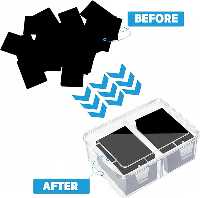 Vicenpal 300 Card Storage Box Compatible with Mtg TCG Clear Plastic Trading Card Storage Box with Removable Divider Hard Trading Deck Case for Baseball Football Game Organizer Collector(4 Pcs) - Image 6