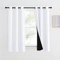 NICETOWN 100% Blackout Curtain 54 inches Long, Double-Deck Completely Blackout Window Treatment Thermal Insulated Lined Drape for Small Window (White, 1 PC, 42 inches Width Each Panel) by NICETOWN