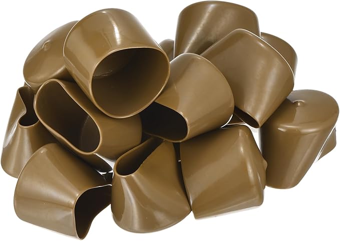 uxcell 20pcs Rubber End Caps 49mm(2") ID Vinyl PVC Round Tube Bolt Cap Cover Screw Thread Protectors Light Brown - Image 4