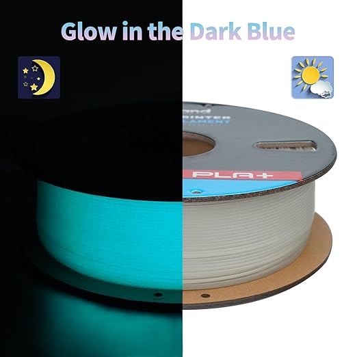 INLAND Micro Center PLA+ 3D Printing Filament 1.75mm - PLA Pro Dimensional Accuracy +/- 0.03 mm - 1kg Cardboard Spool (2.2 lbs) (1 Pack Luminous Blue, 1.75mm) - Image 3