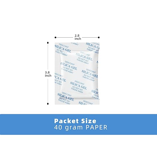Silica Gel Packets Silica Gel Desiccants - Rechargeable (Food Safe) Silica Gel Packets - White - 50 Packets (40 Gram) - Image 5