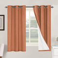 H.VERSAILTEX 100% Blackout Curtains for Bedroom Thermal Insulated Linen Textured Curtains Heat and Full Light Blocking Drapes Living Room Curtains 2 Panel Sets, Orange, 42x63 Inch by HVERSAILTEX