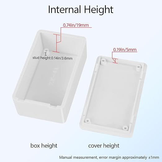 Project Box 8 Pieces Electrical Box Small Junction Box ABS Plastic Enclosure Power Electronic Case White 2.76" x 1.65" x 0.91"(70 x 42 x 23mm) - Image 5