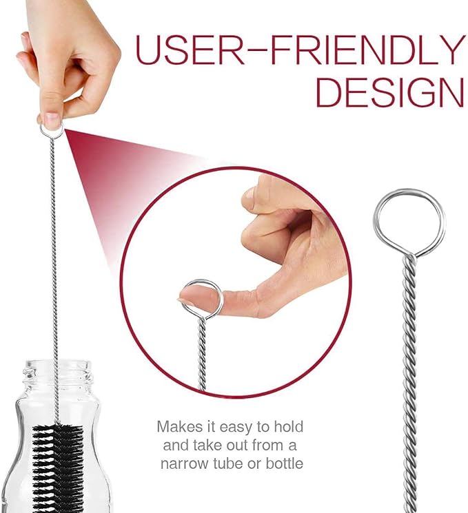 Long Straw Brush, Nylon Pipe Tube Cleaner 8.2-ihch 10 Different Diameters Set of 10 - Image 6