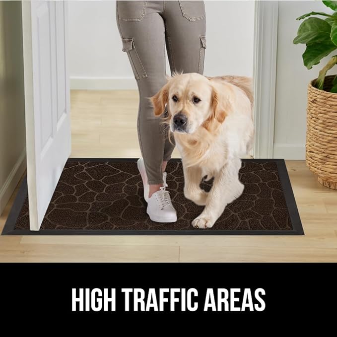 GORILLA GRIP 100% Waterproof All-Season WeatherMax Doormat, 47x35, US Designed Natural Rubber, Stain and Fade Resistant, Low Profile Indoor Outdoor Door Mats, Easy Clean Patio Mat, Dark Brown Pebble - Image 7