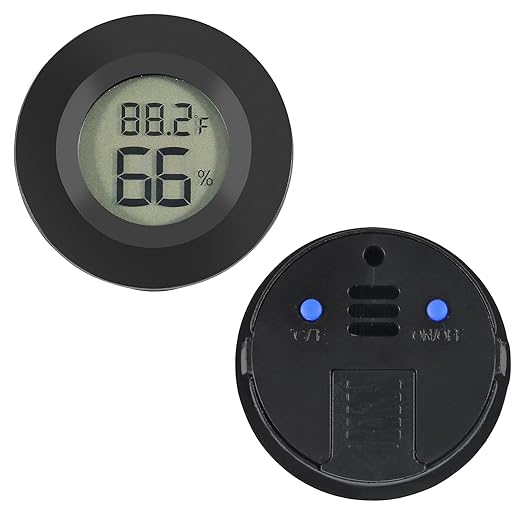 4pcs Mini Hygrometer Thermometer Digital LCD Monitor Indoor/Outdoor Humidity Meter Gauge Temperature for Humidifiers Dehumidifiers Greenhouse Reptile Plant Humidor Fahrenheit(℉) or Celsius(℃) (Black) - Image 5