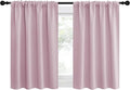 NICETOWN 2 Panels Blackout Curtains, Rod Pocket Thermal Insulated Drapes for Kitchen, Heavy Duty Small Window Treatment for Dorm Room, Studio Apartment, Basement (Baby Pink, W42 x L30) by NICETOWN