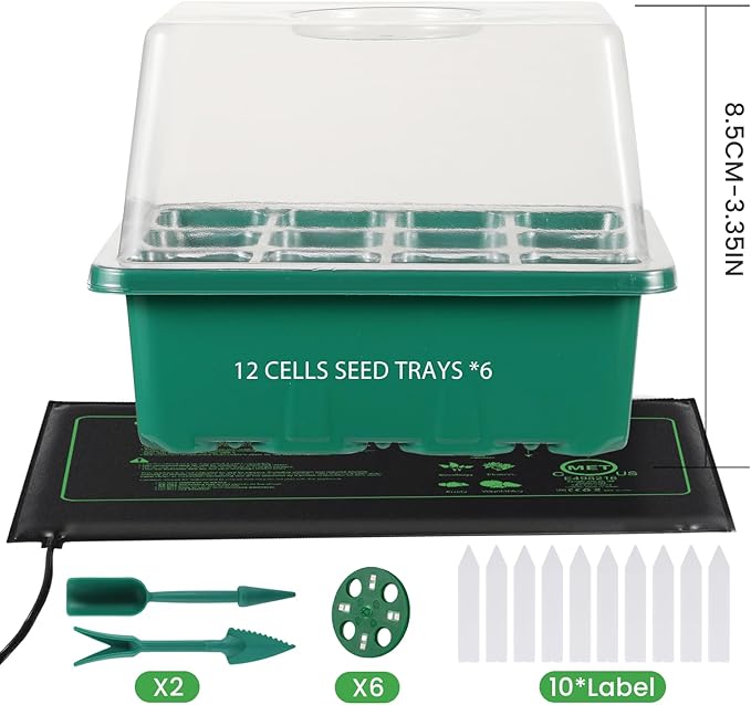 Seed Starter Trays with Grow Lights and Heat Mat, 72 Cells Seed Starter Kit with Lights, 3 Lighting Mode, 4 Timing Set, Germination Kit for Seed Starting Trays with High Humidity Control Domes - Image 4