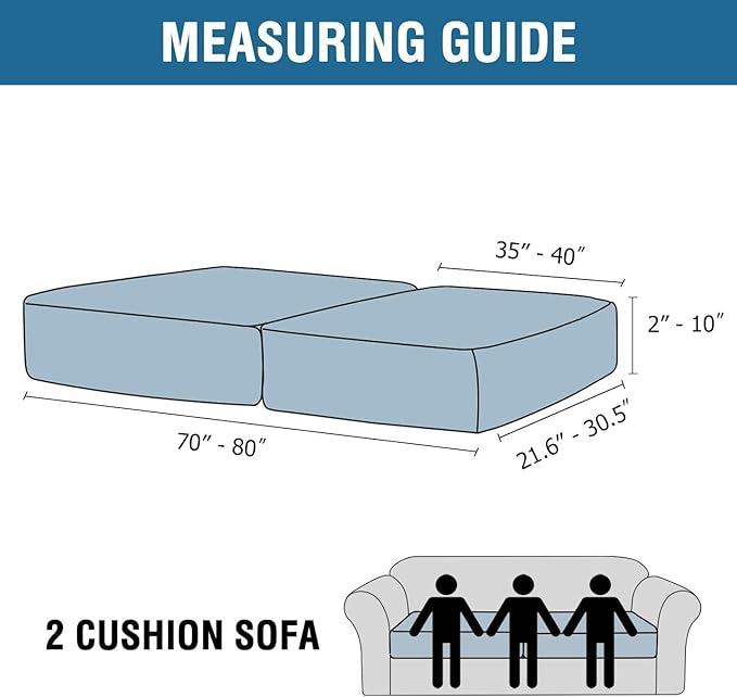 H.VERSAILTEX Velvet Stretch Couch Cushion Cover Plush Cushion Slipcover for Chair Loveseat Sofa Cushion Furniture Protector Seat Cushion Sofa Cover (2 Piece Large Sofa Cushion Covers, Mocha) - Image 2