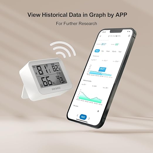 2 Pack Temperature Hygrometer Monitor, Indoor Thermometer and Humidity Sensor with App Notifications, Mini Bluetooth Thermometer Digital Device - Image 7