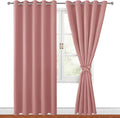 Hiasan Blackout Curtains for Bedroom, 60 x 84 Inches Long - Thermal Insulated & Energy Saving Window Curtains for Living Room, 2 Drape Panels Sewn with Tiebacks, Dusty Rose by Hiasan