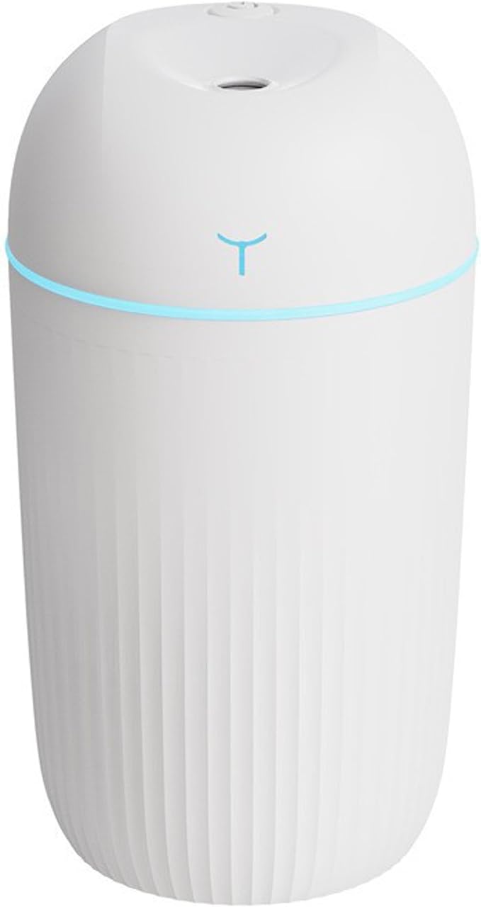 Mini USB Humidifier - Large Capacity, Ultra-Quiet 20dB, 2 Modes (Continuous/Intermittent) with Anti-Dry Burn & Night Light, Nano Mist for Room/Car/Office Desk (<10㎡) (White, 420ml) by Unknown