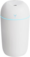 Mini USB Humidifier - Large Capacity, Ultra-Quiet 20dB, 2 Modes (Continuous/Intermittent) with Anti-Dry Burn & Night Light, Nano Mist for Room/Car/Office Desk (<10㎡) (White, 420ml) by Unknown