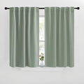 NICETOWN Blackout Curtain Panels for Kitchen - (Greyish Green Color) 29x36 inch, 2 Panels Set, Room Darkening Blackout Drapes for Window by NICETOWN
