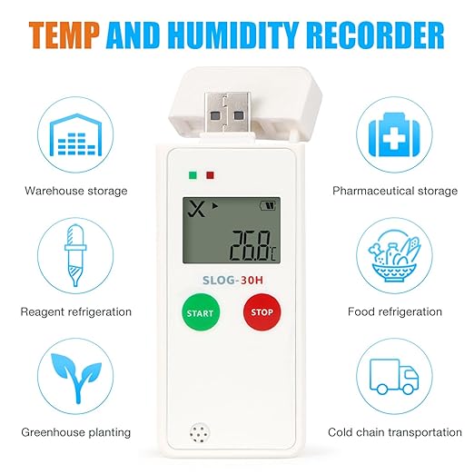 High Accuracy Temperature Humidity Data Logger with LCD Display Alarm Function for Warehouse Cold Chain - Image 6