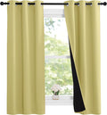 NICETOWN Paler Yellow Full Shade Curtain Panels, 37" Wide x 70" Long, Pair of Thermal Insulated & Energy Efficiency Blackout Curtains for Living Room Windows, Lined Silky Performance Window Dressing by NICETOWN