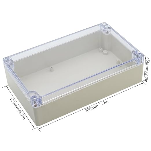 LeMotech ABS Plastic Junction Box Dustproof Waterproof IP65 Electrical Enclosure Box Universal Project Enclosure Grey with PC Transparent Clear Cover 8 x 4.7 x 2.2 inch（200 x120 x56 mm） - Image 2