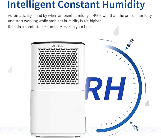 AIRPLUS 4500 Sq. Ft Dehumidifiers for Home, 70 Pints Dehumidifier for Basement with Drain Hose, Continuous Drainage, Intelligent Humidistat, Dehumidifier for bathroom, bedroom, Large Room - Image 3