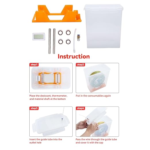 WALFRONT Filament Storage Box 3D Printer Filament Dry Box Dust Proof Damp Proof Sealed Container Transparent Design Universal 1KG Enhanced PTFE - Image 5