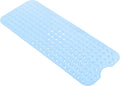 Anti-Slip Bathtub Shower mat, 39.3×15.7 inch（Approximately 100 × 40cm） Soft Oversized Machine Washable Non-Slip Bathtub mat with Drainage Holes, Bathroom Floor Suction Cup.（1-Opaque Light Blue） by ERASILKEN-X